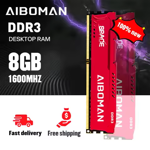 AIBOMAN DDR3 8G 1600Mhz Brand New Ram with heatsink desktop suitable gaming office