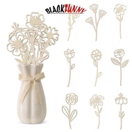 BLACKFUNNY 10Pcs Wildflowers Wooden Cutouts Unfinished Wood Floral Flower Stems Colorable Paint DIY 