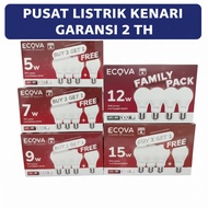 ECOVA FAMILY PACK LED BULB a BULB 5 WATT 7 WATT 9 WATT 12 WATT 15 WATT 6500K WHITE