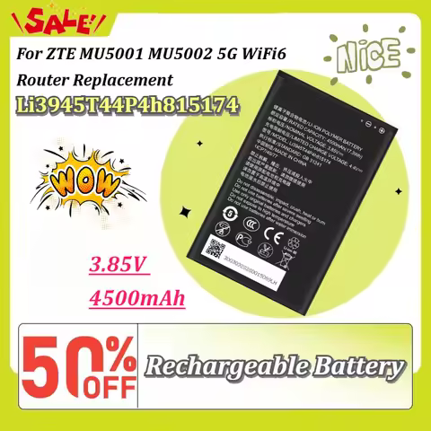 New Li3945T44P4h815174 3.85V 4500mAh Rechargeable Battery For ZTE MU5001 MU5002 5G WiFi6 Router Repl