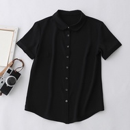 Áo Sơ Mi Nữ Kiểu Tay Ngắn Cổ Peter Pan