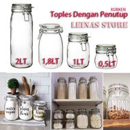 Clear Jar with Sealed Gasket Cover Food Jar/