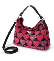 日本 Think Bee 心形圖案帆布 斜咩袋