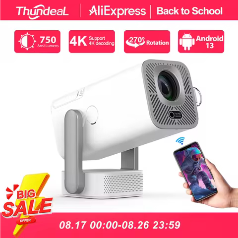 ThundeaL Full HD 1080P Projector 4K 3D Video TD80Pro WiFi Android TD80W Portable Beam Projector TD80