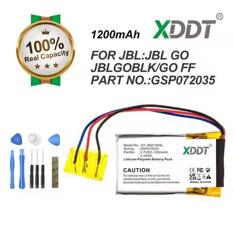 XDDT Speaker Battery GSP072035 for JBL GO,Go FF,JBLGOBLK High Capacity 3.7V/1200mAh