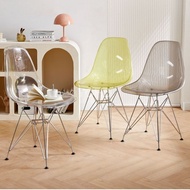 💙Ready Stock💛Nordic style transparent Eames dining chair thickened acrylic leisure chair home backre