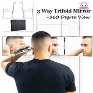 SOONA 3 Way Trifold Mirror Grooming Shaving Hair Styling Self Hair Cutting 360° Barber Mirror