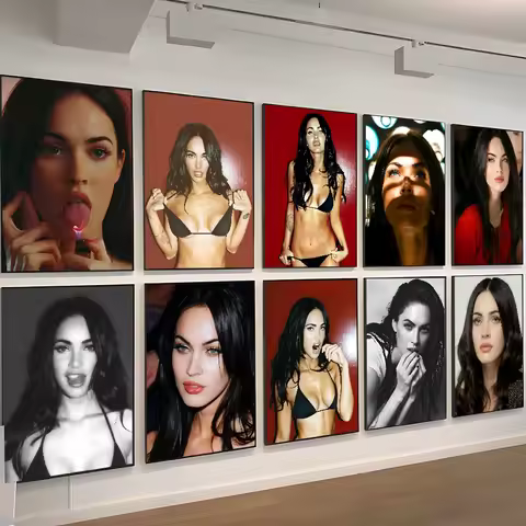 Megan Fox Actor Anime Posters Sticky HD Quality Wall Art Retro Posters For Home Room Wall Decor