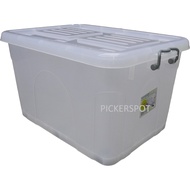 TOYOGO 73L Storage Box w Wheels Cover Clip Large Container Food Clothes (9709)Bekas Plastik