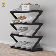 4 Tier Plastic Shoe Storage Rack Free Standing Large Capacity Rack For Home Bedroom