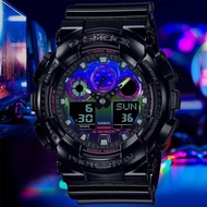 Casio G-Shock GA-100RGB-1A Virtual Rainbow Black Resin Analog Digital Men Watch