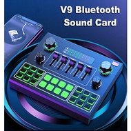 V9 Sound Card Audio Set Interface External Usb Webcast Studio Live Microphone Sound Card Bluetooth F