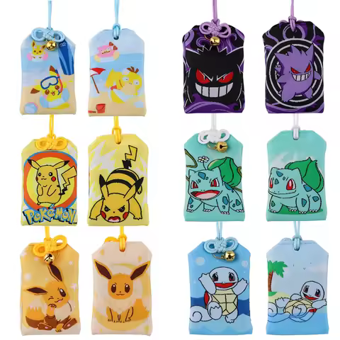 Cartoon Animation Omamori Bags Cartoon Embroidery Pray Japanese Amulet Health Wealth Bag Gengar Anim