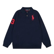 Ralph Lauren秋冬大馬刺繡logo針織POLO翻領毛衣外套
