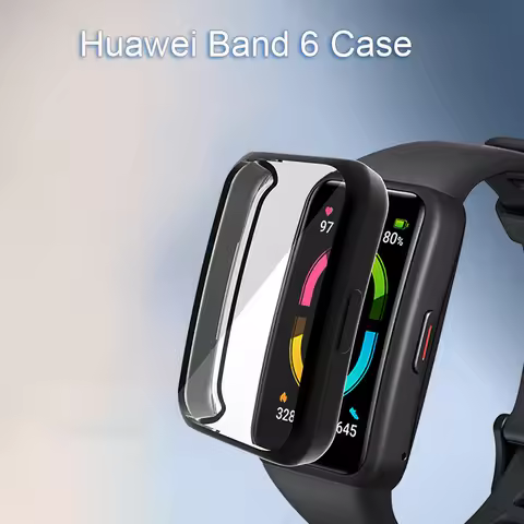For Huawei Band 6 Watch Case Soft TPU Protective Cover Electroplated for HUAWEI Honor Band 6 6pro Fu