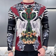 girl 卫衣 y2k outfit Spring-Autumn Round Neck Sweatshirt - Handsome Casual Printed Trendy Men's Fashio