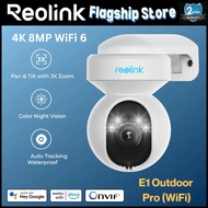 Reolink E1 Outdoor Pro 8MP/4K PTZ WiFi 6 Camera with Spotlight, Color Night Vision, 3X Optical Zoom,