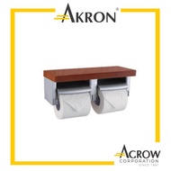 Akron VT-Home VT604-ZB02 Multi Functional Double Toilet Paper Holder ABS Chrome Paint Bamboo Clapper