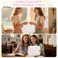 RC~ Bible Carrying Case Bible Study Supplies Bag Floral Quilted Bible Case with Handle – Portable Wo