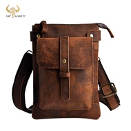 【CW】Leather Men Multifunction Designer Casual Crossbody Shoulder Messenger Bag Fashion Waist Belt Pack Bag Phone Tablets Case 8711
