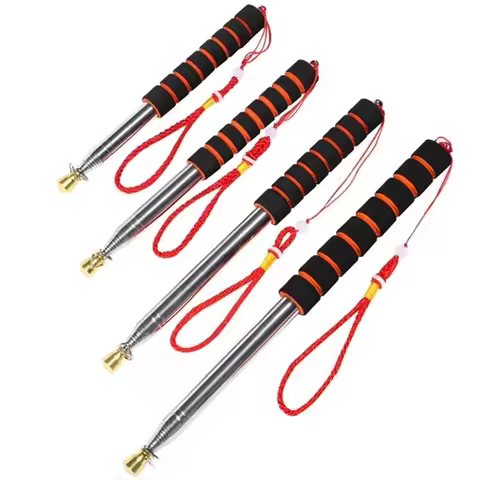 Tourist Stainless Steel Pole Flag Portable Handheld Telescopic Flag Pole Sponge Handle Flag Pole Ban