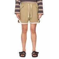 Unisex over-the-knee fabric SHORTS - BEUTER RELAXED SUITE SHORTS - OLIVE