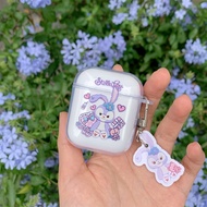 Airpod Case - Airpod 1 case, Airpod 2, Super beautiful purple rabbit shaped with tag
