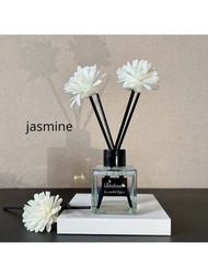 1瓶茉莉花有香味蘆葦擴散器,50ML,合適的適用於酒店,家用的,客廳,臥室,廁所和浴室,車用香薰和氣味