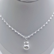 Pure Silver 9999 Snowflake Chain Sterling Silver Necklace Luxury Pure Silver Lucky Bag Pendant Money