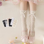KA42 Cute Ribbon Children's Socks (3-6 years), Girls Kids Lolita Korean Style Bow Socks