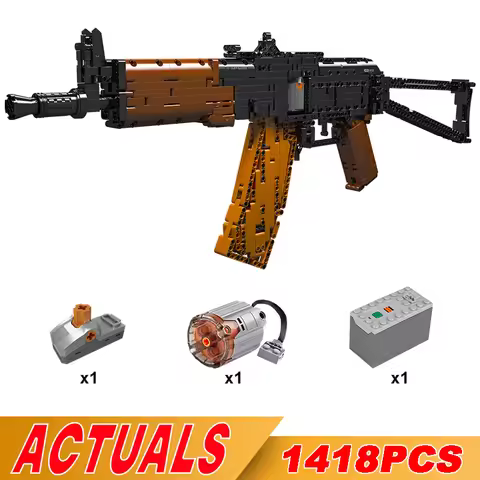 Mould King 14020 Technical Motorized AK-47 Gun Building Toys Building Blocks Military Weapon Bricks