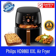 Philips HD9860 Air Fryer XXL. Also known as HD9860/91. Premium Smart Sensor Series. 1.4kg Capacity. Fry bake grill roast and reheat. Safety Mark Approved. 2 Years Warranty.