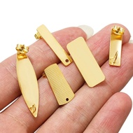 10pcs 18k Gold Stainless Steel Long Rectangle Stud Posts for DIY Fashion Earrings Making Exaggerated
