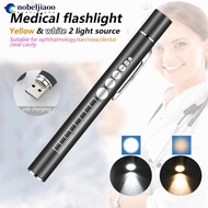 NOBELJIAOO USB Rechargeable Medical Handy Pen Light Mini Flashlight LED Torch Lamp With Stainless St
