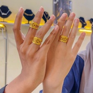 REPLIKA 24krt Gold Plated Round Openwork Ring Crum Light Gold 8 grams Premium Gold Replica Women's R