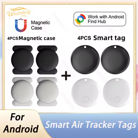 4PCS Security Tracker Android Anti Loss Smart Tag Google's Find Hub Navigation Key Finder Locator fo