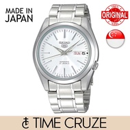 [Time Cruze] Seiko 5 SNKL41J Automatic 21 Jewels Japan Made Stainless Steel White Dial Men Watch SNKL41 SNKL41J1