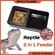 Reptile 2 in 1 Feeder Food Water Bowl Basin No Escape Feeding Dish for Lizard Gecko Reptile(爬虫食盆水盆/守宫/蜥蜴)Reptilia