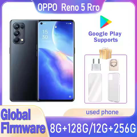 OPPO Reno 5 pro 5G smartphone Global firmware 6.55-inch Dimensity 1000+ 12GB 256GB Fingerprint Recog