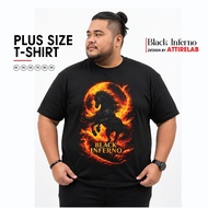 Plus Size Tshirt Black Inferno Design Tshirt Cotton Plus Size or Big Size Ready Stock XS until 9XL