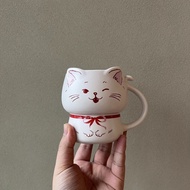 Starbucks Cup 2024 Valentine's Day Star Cute Cat Shape 355ml Desktop Matte Ceramic Mug
