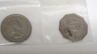 香港硬幣 5元及1元，$1、$5，具收藏紀念