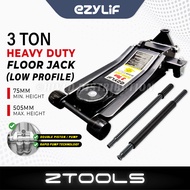 EZYLIF 3 Ton Low Profile Floor Jack GL25DN | Double Piston Pump | Heavy Duty Garage Service Jack Trolley Jack Jek Kereta