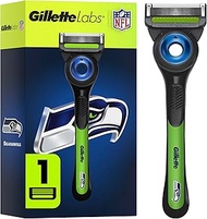 Gillette Labs Special NFL Seahawks Edition Shaving Razor for Men - 1 Handle, 1 Razor Blade Refill, P