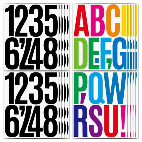 5 inch Big Letter Number Sticker Large Alphanumeric Stickers Family Birthday Party Decoration Car Ma