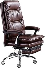 Office Chair, Ergonomic Office Chair with Segmented Back and Footrest, PU Leather Boss Chair Computer Chair Sedentary Comfort Managerial Chairs (Color : Black) lofty ambition