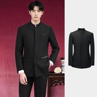 ใหม่ 2025 สไตล์จีน SLIM FIT หมั้นชุดสําหรับชายลําลอง Zhongshan เสื้อแบบดั้งเดิมจีน G