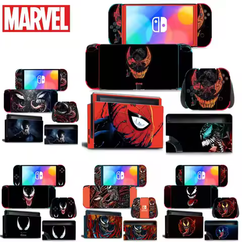 Marvel Venom Skin Stickers for Nintendo Switch OLED NS Non-slip Anti-vibration Pvc Controllers Stick