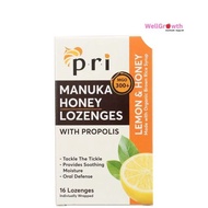 PRI - Immune Support, Manuka Honey & Propolis Lozenges with Lemon & Honey (16 lozenges)