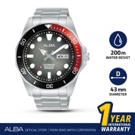 ALBA Jam Tangan Pria AL4539 Automatic Stainless Steel Silver Watch